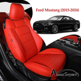 Custom Leather Seat Covers for Ford Mustang Coupe (2015–2025) – Full Set, Sporty Fit