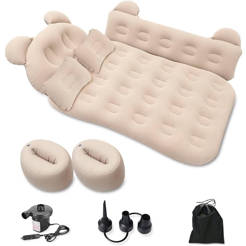 Car Inflatable Air Mattress, with Two Pillows for Camping Travel