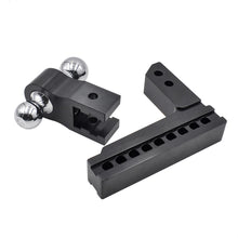 Load image into Gallery viewer, Adjustable drop trailer hitch mount with 2” and 2-5/16” ball