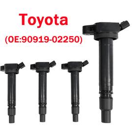 4PCS Ignition Coil Pack for Toyota – Replace 90919‑02250, Fix Misfire & Restore Engine Power