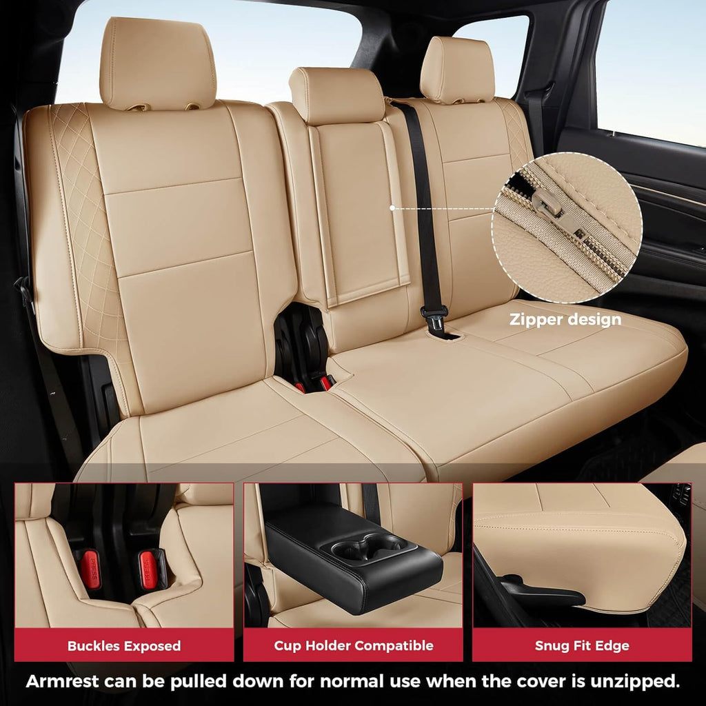 Jeep Grand Cherokee (2011–2021) Luxury Leather Seat Covers – Custom Fit Waterproof Full Set