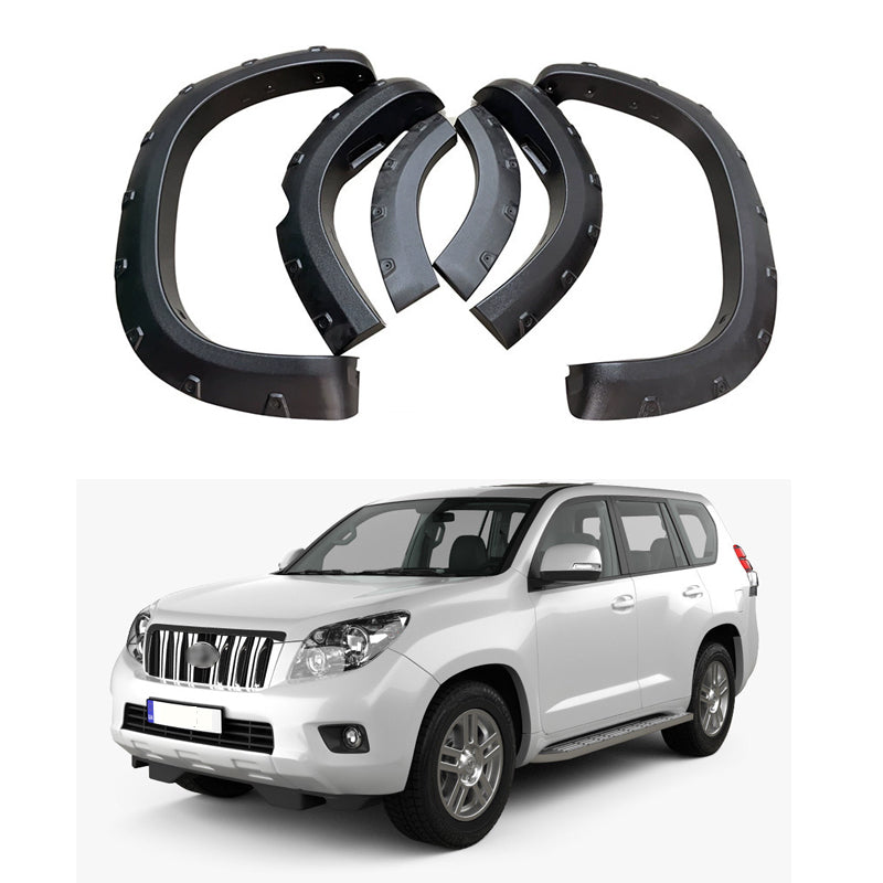 Front & Rear Fender Flares Kit for Toyota Land Cruiser Prado LC150 2014–2018 – 6PCS Black Wheel Arch Trim, Direct Fit