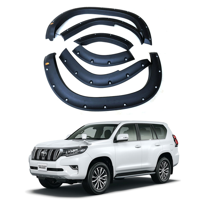 Front & Rear Fender Flares Kit for Toyota Land Cruiser Prado LC150 2014–2018 – 6PCS Black Wheel Arch Trim, Direct Fit