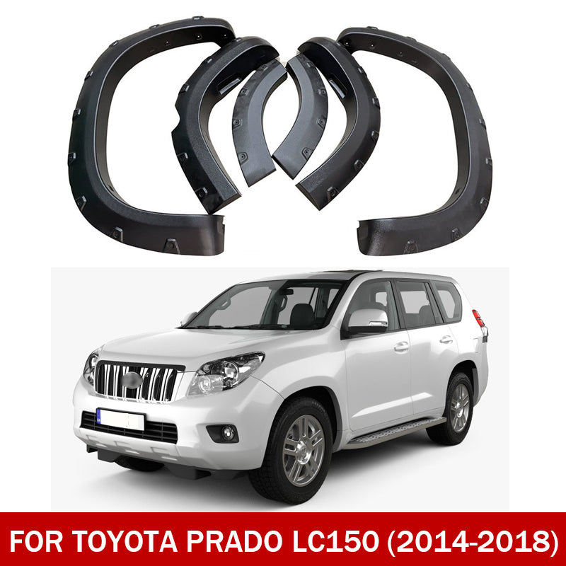 Front & Rear Fender Flares Kit for Toyota Land Cruiser Prado LC150 2014–2018 – 6PCS Black Wheel Arch Trim, Direct Fit