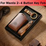 Genuine Leather Key Fob Cover for Mazda