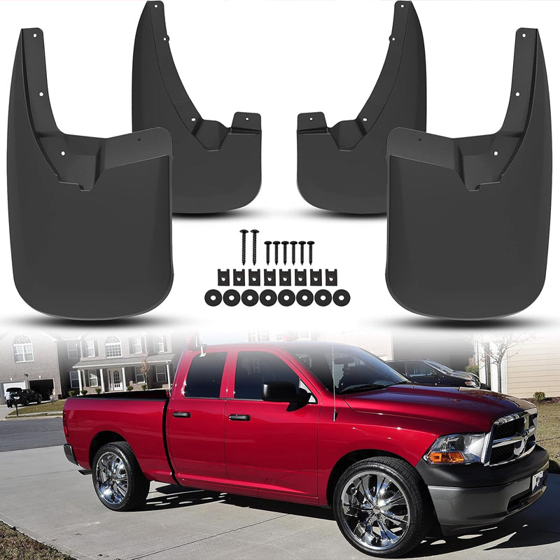 Amancarport® Mud Flaps for 2010-2024 Dodge Ram 1500/2500/3500, 4PCS Front & Rear Splash Guards