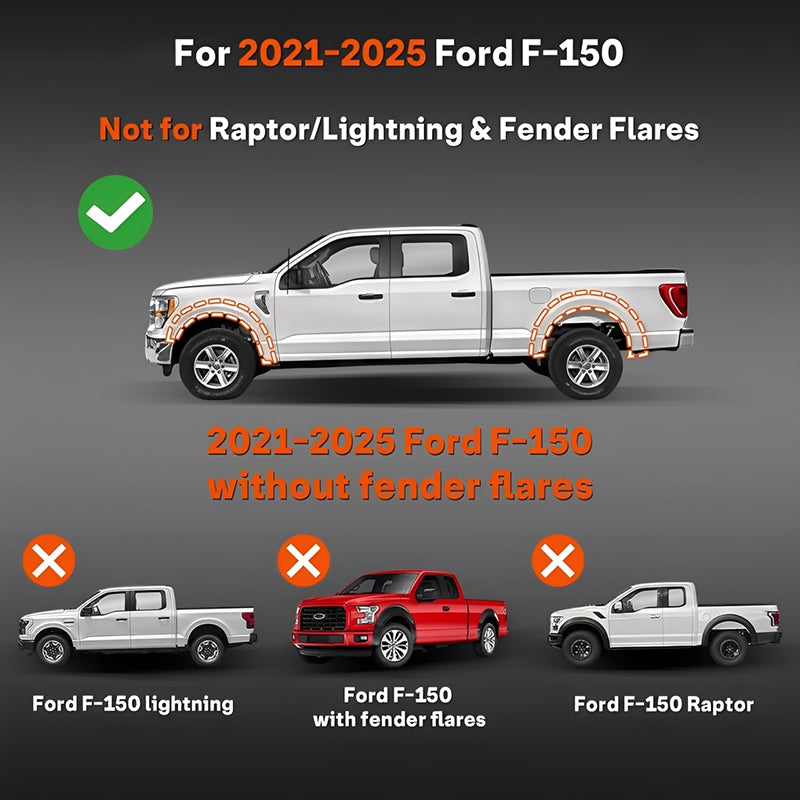 Amancarport® All-Weather Mud Flaps for 2021-2025 Ford F-150 (4PCS) - Front & Rear Splash Guards
