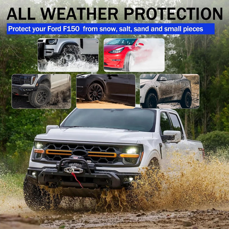 Amancarport® All-Weather Mud Flaps for 2021-2025 Ford F-150 (4PCS) - Front & Rear Splash Guards