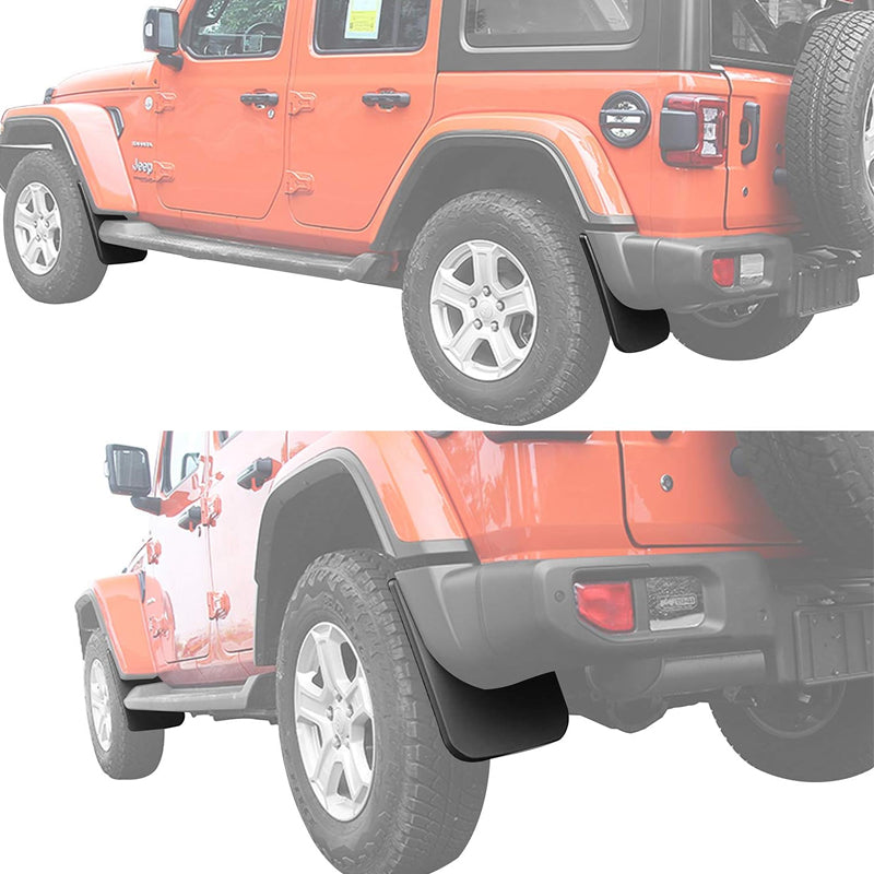 Mud Flaps for 2018-2024 Jeep Wrangler JL, 4PCS Front & Rear Splash Guards