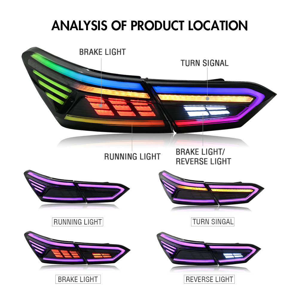 New LED Tail Light Assembly for Toyota Camry 8th Generation 2018 2019 2020 2021 2022 2023 2024