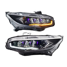 Load image into Gallery viewer, Diamond Lens Rotating LED headlights for Honda Civic 2016-2021 10th Gen Projector Front Lamp Assembly (Pair)