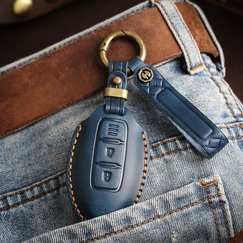 Genuine Leather Key Fob Cover for Nissan (3-5 Button)