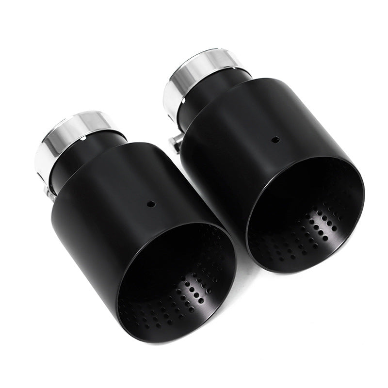 4 Inch Stainless Steel Exhaust Tip Matte Silver or Black Honeycomb Design Universal Bolt-On