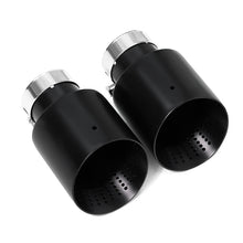 Load image into Gallery viewer, 4 Inch Stainless Steel Exhaust Tip Matte Silver or Black Honeycomb Design Universal Bolt-On