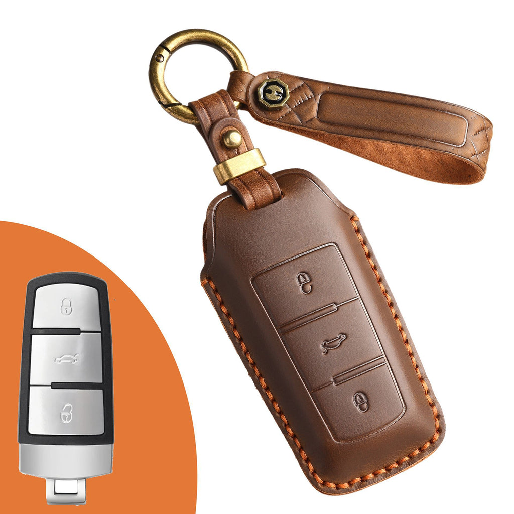 Vintage Handmade Luxury Leather Key Fob For All Volkswagen Models