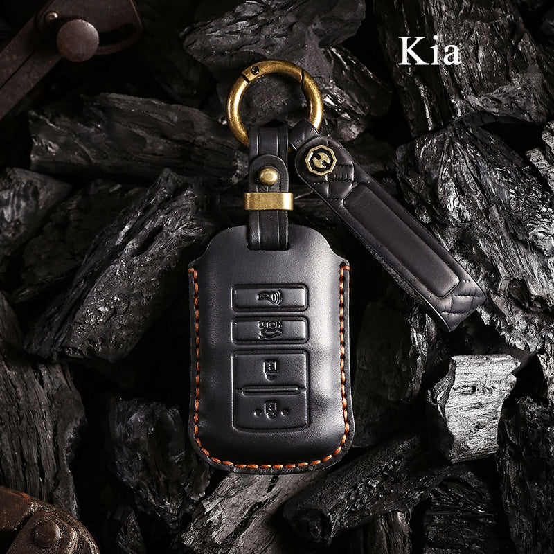 Genuine Leather Key Fob Cover for Kia