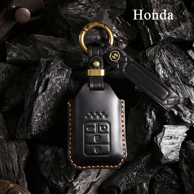 Genuine Leather Key Fob Cover for Honda