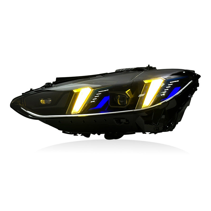 Snake Eyes Style Headlights for BMW 4 Series G22 G23 G26 M3 M4 (2021 - Present) Assembly Upgrade, Amber DRL