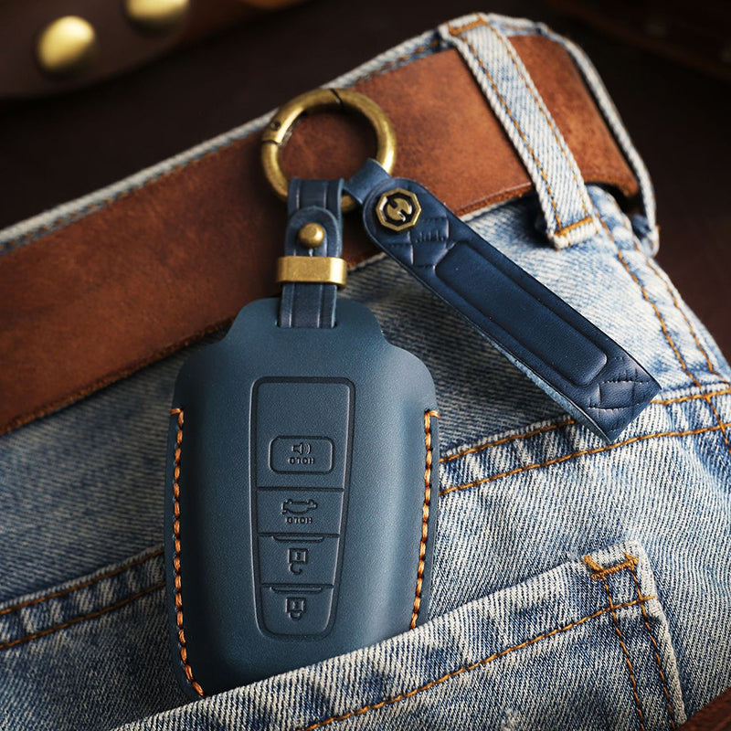 Genuine Leather Key Fob Cover for Toyota