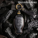 Genuine Leather Key Fob Cover for Mercedes-Benz