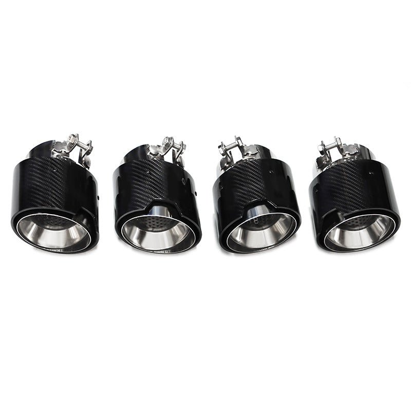 Carbon Fiber Tailpipe With Net Exhaust Tips For BMW X3M X4M M2 M3 M4 - F97 F98 G87 G80 G82 G83
