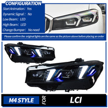 Load image into Gallery viewer, Snake Eyes Style Headlights for BMW 3 Series G20 G21 (2019 - Present) Assembly Upgrade, Amber DRL