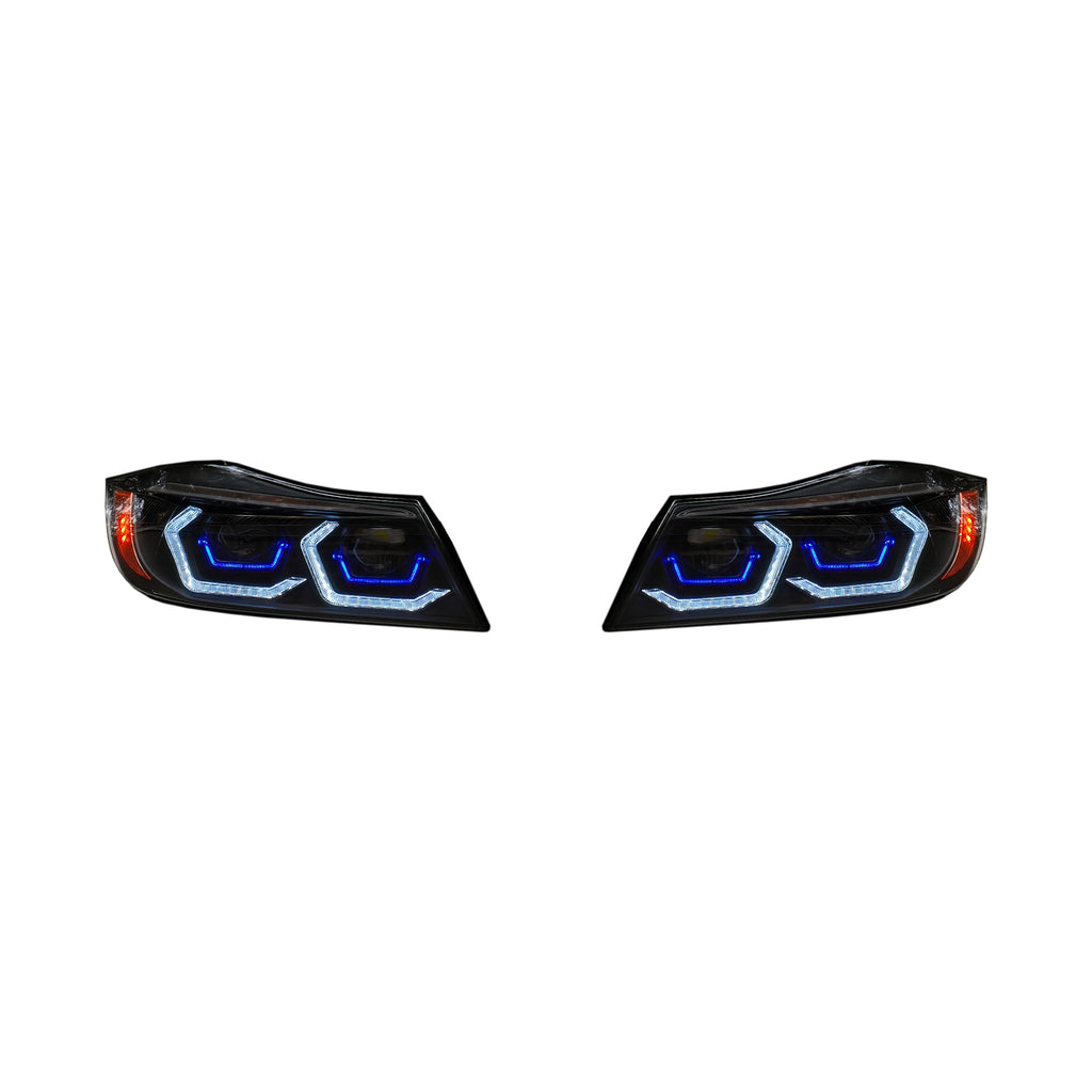 LED Headlights For 2005-2012 BMW E90 E91 3-Series Amber/White DRL HeadLamp