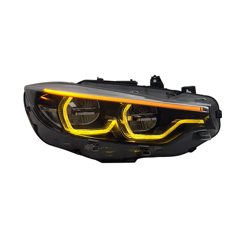GTS Style LED Headlights for BMW 4-Series 2013-2020 F32 F82 F36 with Yellow DRL