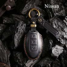 Load image into Gallery viewer, Genuine Leather Key Fob Cover for Nissan (3-5 Button)