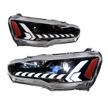 Load image into Gallery viewer, Mitsubishi Lancer EVO X 2008–2024 LED Headlights Assembly, RGB DRL, Sequential Turn Signals, Plug &amp; Play