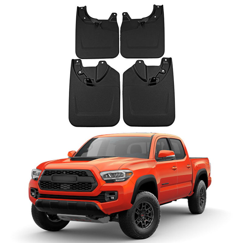Mud Flaps for Toyota Tacoma (2005-2025) - 4pcs No-Drill Splash Guards Mudguards Kit