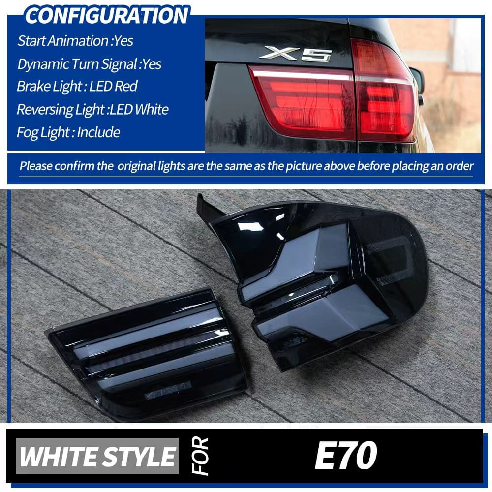 BMW X5 E70 Tail Lights with Sequential Turn Signals (2007-2013)