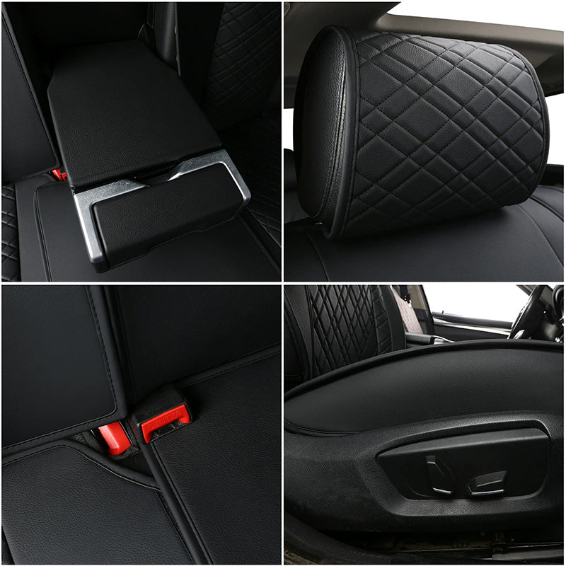 For Dodge Ram Leather Car Seat Covers Compatible with Ram 1500(2009-2024), Ram 2500(2010-2024), Ram 3500(2010-2024)