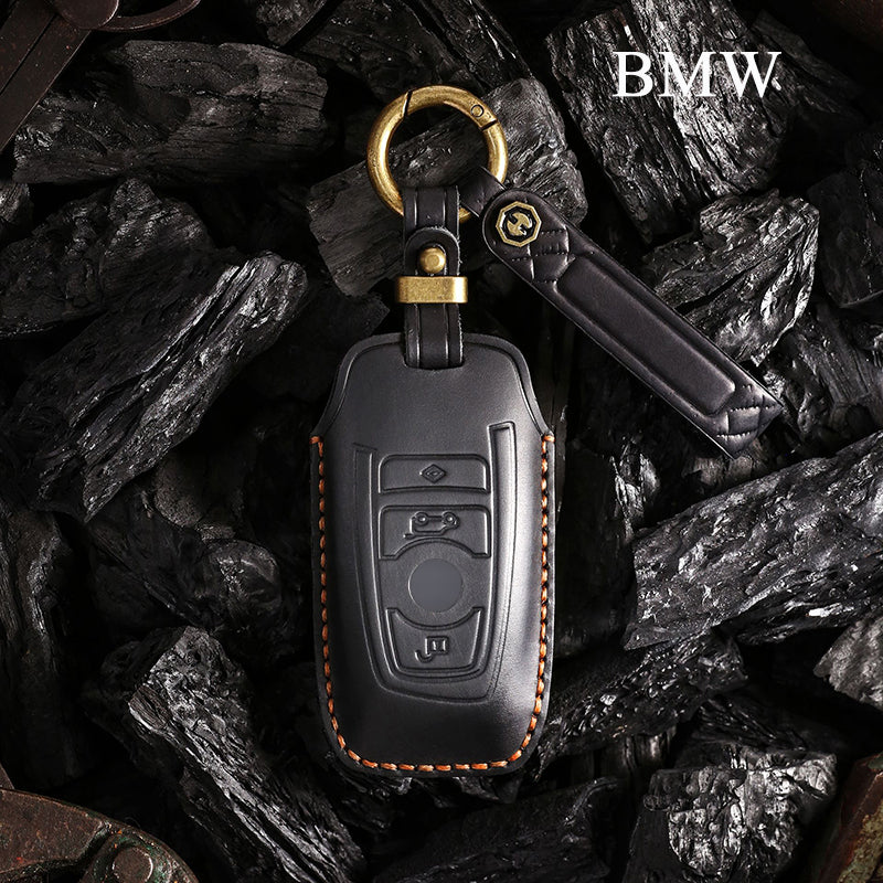 Genuine Leather Key Fob Cover for BMW