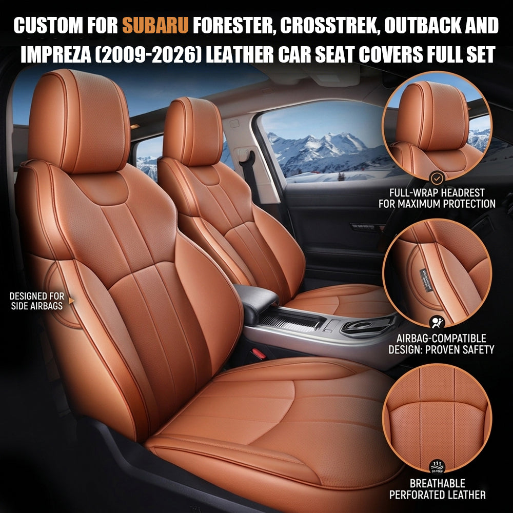 Custom For Subaru Forester, Crosstrek, Outback And Impreza (2009-2026) Leather Car Seat Covers Full Set