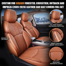 Load image into Gallery viewer, Custom For Subaru Forester, Crosstrek, Outback And Impreza (2009-2026) Leather Car Seat Covers Full Set