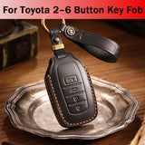 Genuine Leather Key Fob Cover for Toyota Tundra, Sequoia, Sienna, Camry, Corolla, Highlander, Prius Prime, RAV4 Prime, C-HR