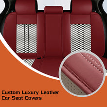 Load image into Gallery viewer, Amancarport Universal Leather Car Seat Covers Full Set - Breathable Leather and Ice Silk Front and Rear Seat Covers