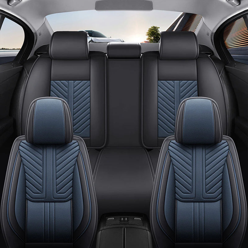 AmanCarport Car Seat Covers Faux Leather 5-Piece Set - Universal Fit for SUV, Truck, Sedan & Most Vehicles