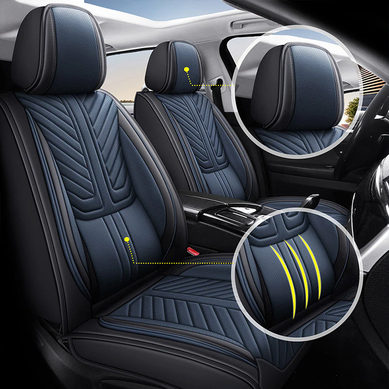 AmanCarport Car Seat Covers Faux Leather 5-Piece Set - Universal Fit for SUV, Truck, Sedan & Most Vehicles