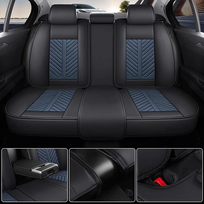 AmanCarport Car Seat Covers Faux Leather 5-Piece Set - Universal Fit for SUV, Truck, Sedan & Most Vehicles