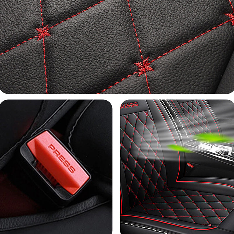 Luxury Car Seat Covers – Premium Faux Leather, Waterproof Full Set for 5-Seat Cars, SUVs & Trucks