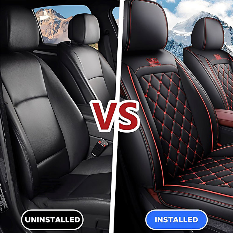 Luxury Car Seat Covers – Premium Faux Leather, Waterproof Full Set for 5-Seat Cars, SUVs & Trucks