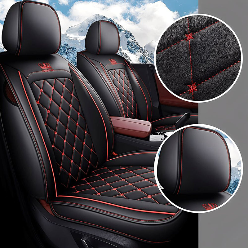 Luxury Car Seat Covers – Premium Faux Leather, Waterproof Full Set for 5-Seat Cars, SUVs & Trucks