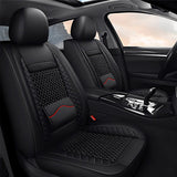 AmanCarport Universal Car Seat Covers 5-Piece Full Set – Premium Faux Leather & Ice Silk, Waterproof & Airbag Compatible