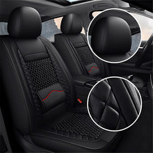 Load image into Gallery viewer, AmanCarport Universal Car Seat Covers 5-Piece Full Set – Premium Faux Leather &amp; Ice Silk, Waterproof &amp; Airbag Compatible