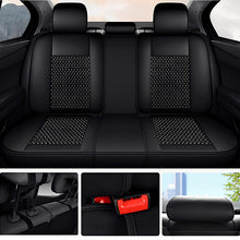 Load image into Gallery viewer, AmanCarport Universal Car Seat Covers 5-Piece Full Set – Premium Faux Leather &amp; Ice Silk, Waterproof &amp; Airbag Compatible