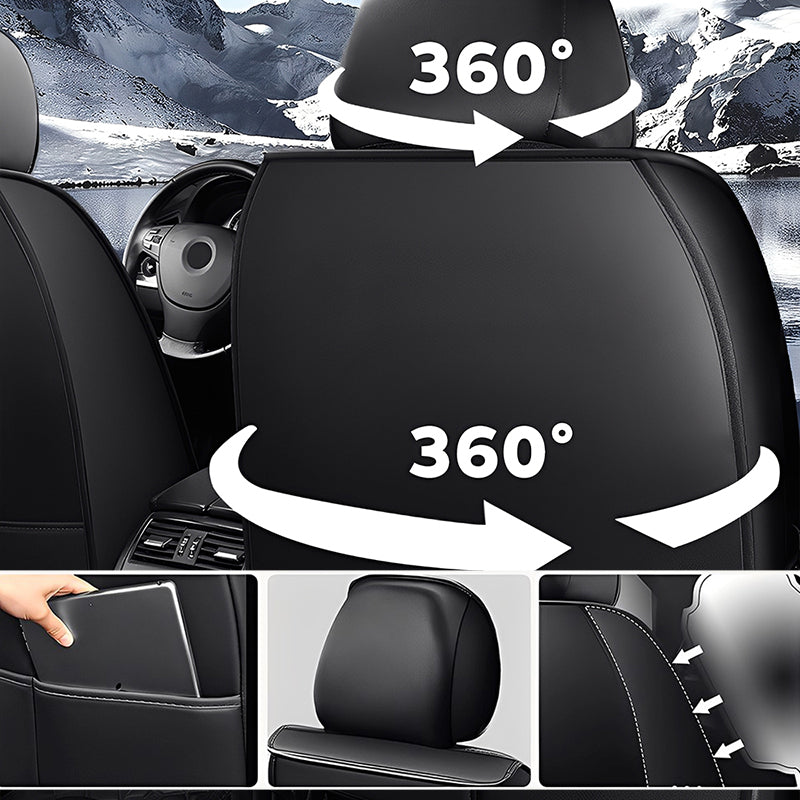 Universal Car Seat Covers – Waterproof Faux Leather, Full Set for 5-Seat Cars & SUVs