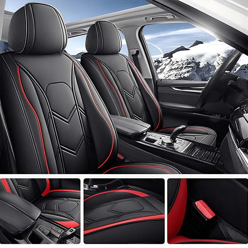 Universal Car Seat Covers – Waterproof Faux Leather, Full Set for 5-Seat Cars & SUVs