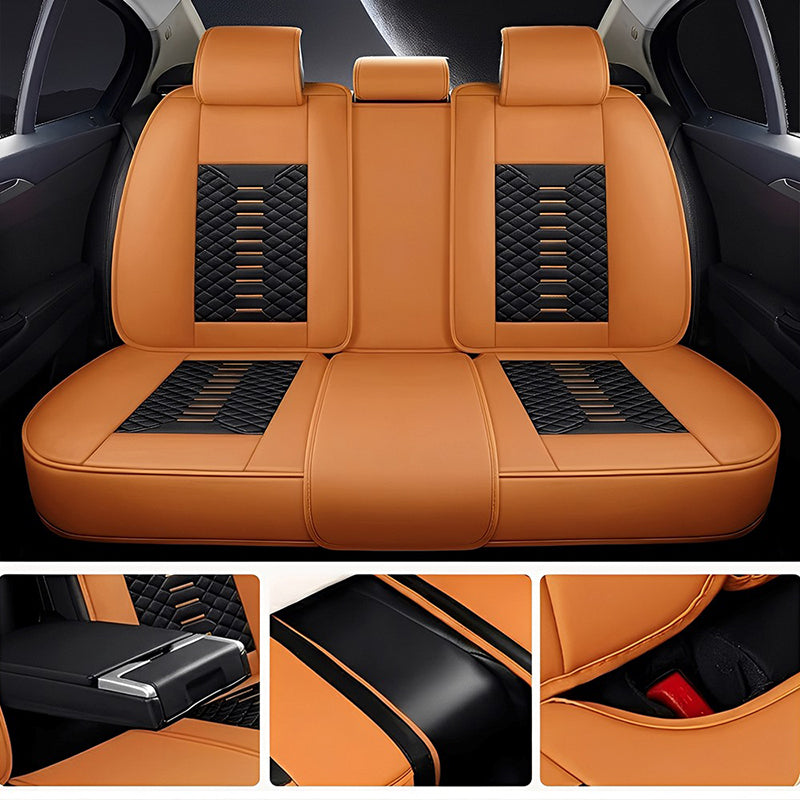 Universal Fit 5-Seat Car Seat Covers – Breathable Faux Leather Full Set for Cars, SUVs & Trucks